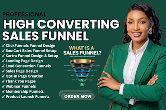 design clicksfunnels, samcart, kartra sales funnels, website automation expert