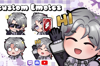 create custom cute chibi twitch and discord emotes