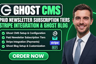 setup ghost cms paid newsletter subscription tiers stripe integration ghost blog