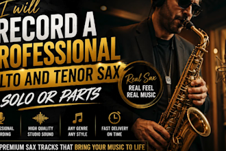 record a professional alto and tenor sax solo or parts