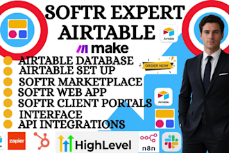 airtable, airtable database, airtable automations, softr webapp, client portal