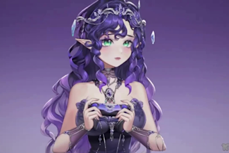 draw and rig live2d vtuber model anime avatar character design 3d vtuber model