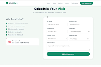 create a professional medical and healthcare website