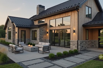 render and design 3d barndominium pole barn, floor plans, facade, and house plan