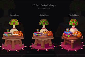 create 2d game props, characters, and ui icons