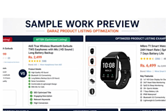 do daraz product listing and upload with SEO optimization