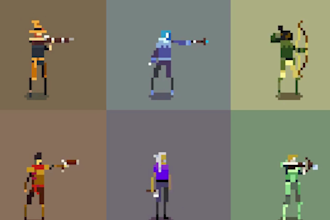 create pixel sprite character and sprite sheet for games pixel animations