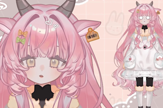 design and rig live 2d vtuber model, 2d vtuber model, 2d pngtuber model