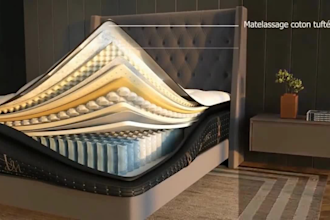 create 3d mattress exploded view, bedding concept design and animation