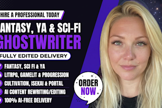 be fantasy ghost book writer, write, edit litrpg, sci fi, ya fiction story, book