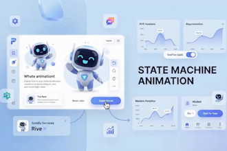 create framer and webflow rive animation for modern website