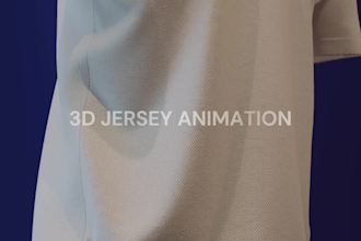 create a 3d jersey commercial animation for your brand