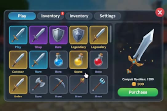 create professional roblox UI, gui, hud and game interface