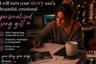 turn your story into a beautiful, emotional personalized song gift