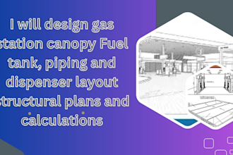 design gas station canopy fuel tank piping dispenser structural plans and calcu