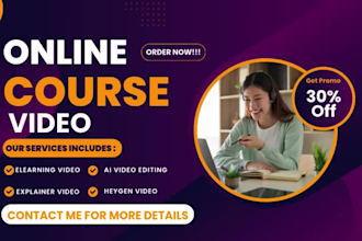 do video editing for online course training video educational course content