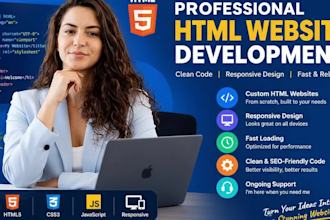 design and develop a professional responsive HTML website