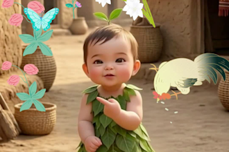 create cute talking baby video