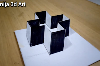 create custom handmade 3d illusion art design