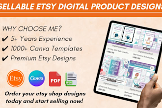 etsy shop banner logo and listing mockups for branding