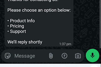 set up whatsapp auto reply automation for faqs and customer support