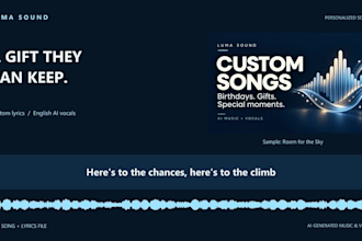 create a personalized ai song for birthdays, gifts and special moments