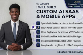build custom ai saas web app or ai mobile app in weweb flutterflow xano