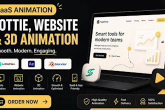 create lottie animation for saas website and app UI