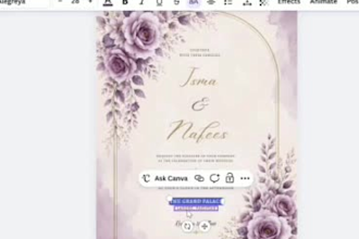 design a luxury 6 piece wedding invitation suite in canva