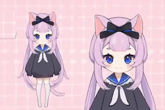draw and rig live2d vtuber model, 2d rigging, anime and chibi for streaming