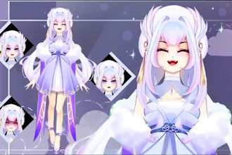 do vtuber nsfw, vtuber asset, brand package, vtuber logo, vtuber rigging