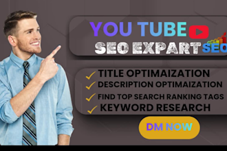 be your youtube manager and video SEO expert to boost views