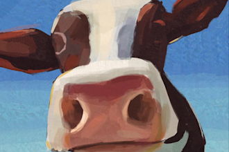 paint a beautiful semi realistic digital pet portrait
