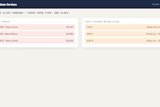 build a custom contractor CRM, job tracker and profit dashboard