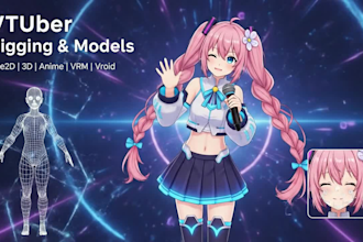 vtuber rigging live2d vtuber model 3d vtuber avatar anime vtuber vrm vroid model