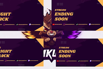 design animated twitch stream overlay and intro