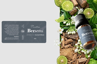 design aesthetic bottle label for wellness products