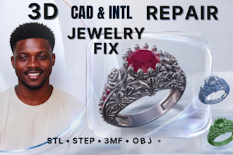 jewelry cad file repair stl fix mesh repair 3d jewelry cad