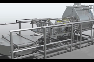 create 3d food processing and packaging machine animation