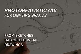 create photorealistic cgi renders for lighting brands and manufacturers