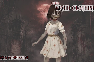 create custom vroid outfit, accessories and clothing for vtuber avatar