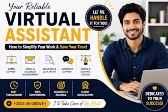 be creative virtual assistant, personal executive VA, social media admin, canva