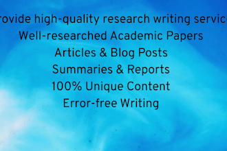 do research writing and article summaries