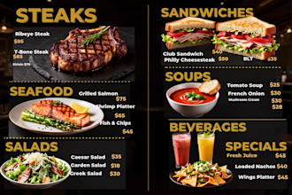 design professional restaurant menu, cafe menu ,  and flyers