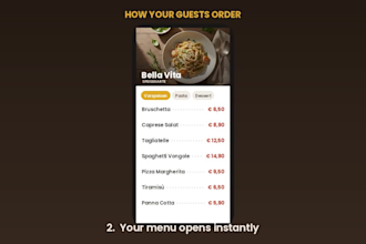 design a digital qr code menu for your restaurant or café