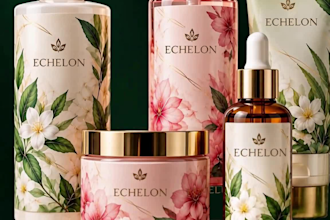design cosmetic label, skincare label, haircare label  and packaging