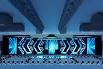 realistic rendering for 3d event stage with led lighting, wedding and live event