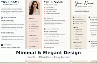 design a professional CV resume in canva