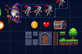 create pixel art animation 2d sprite sheet character  for indie pixel game art
