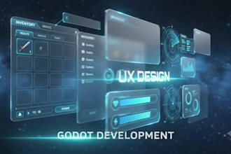 design stunning game UI UX in godot 4 with custom menus, hud and interface